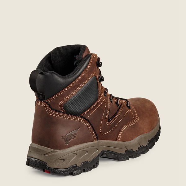 Red Wing Hiking Boots Brown/Black - Mens Truhiker - 6-inch Safety Toe - 3714-FVLUN